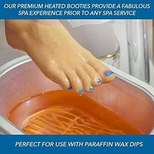 ForPro Professional Collection Premium Heated Booties, Electric Thermal Moisturizing Foot Warmers for Spa Treatments, Dual Temperature Settings, 1-Pair