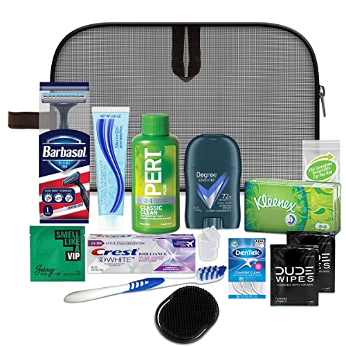 Convenience Kits International Men¡¯s Premium 15-Piece Assembled Travel Kit Featuring: Gillette and Barbasol Shave Products