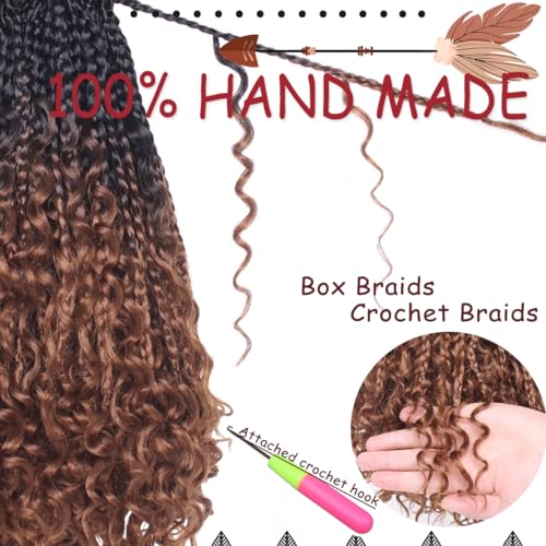 Beverlee Boho 8 Pack Goddess Box Braids 14 Inch Bohemian Crochet Hair with Curly Ends Pre-looped Synthetic for Black Women