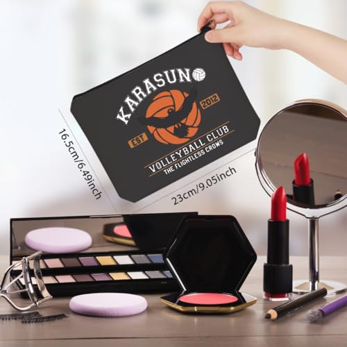 WCGXKO Anime Lover Volleyball Club Makeup Bag - Japanese Volleyball Anime Cosmetic Pouch