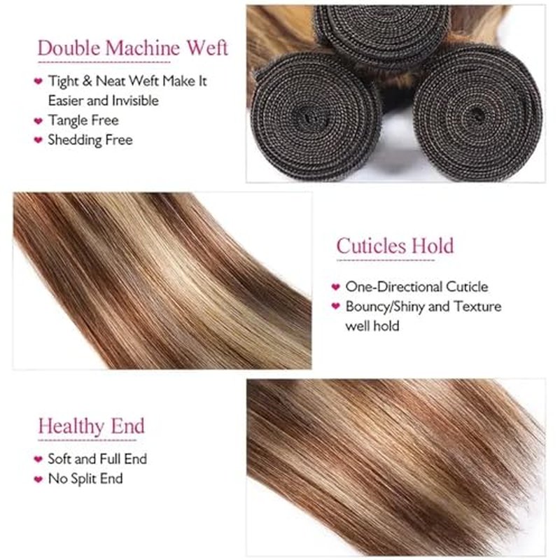 28 30 32 inch Highlight Bundles #33 Human Hair Bundle Blonde Straight Bundles P33/613 Straight Human Hair Bundle