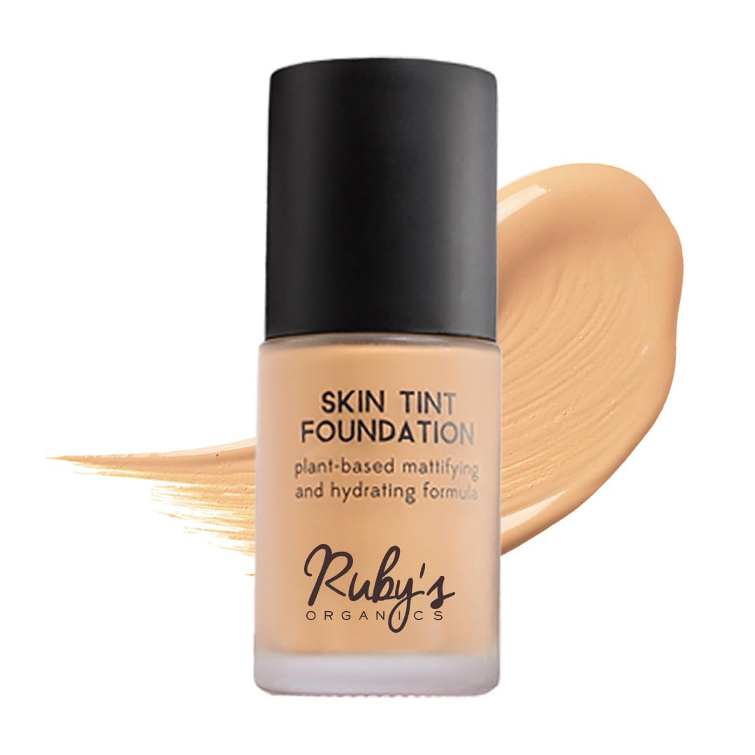Ruby's Organics Liquid Foundation | Waterproof Full Coverage Long Lasting | Matte & Poreless, Full Coverage Blendable Normal to Oily Skin | Paraben and Synthetic Free| Shade D 03, 30ml
