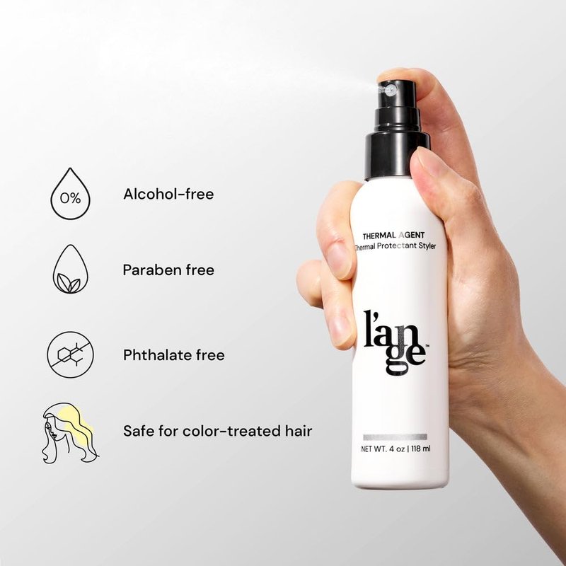 L'ANGE HAIR Thermal Agent Heat Protectant Spray | 450°F Heat Protection Spray for Hair | Controls Frizz, Enhances Shine & Volume | Safe for Color-Treated Hairstyles | Lightweight & Non-Greasy, 4 fl oz