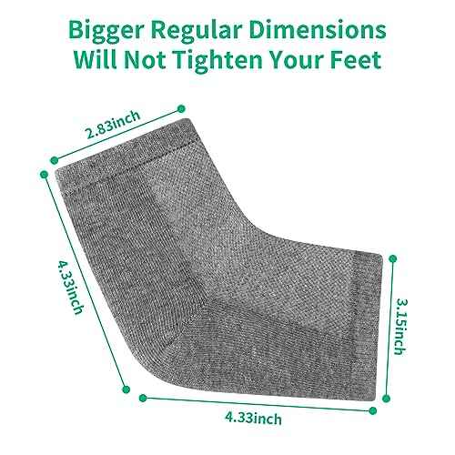 Cracked Heel Treatment Repair Socks - Ohtomber 5 Pairs Silicone Gel Foot Care Softener Toeless Pedicure Moisturizing Dry Feet Socks for Dry Cracked Heels