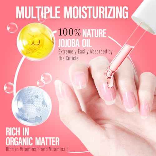 CHUCHU Jojoba Cuticle Oil for Nails: Watermelon Organic Nail Oil with Vitamin B & E - Moisturizes Repairs and Promotes Nail Growth - Prevents Dryness Hangnails and Chapped Skin 15ML