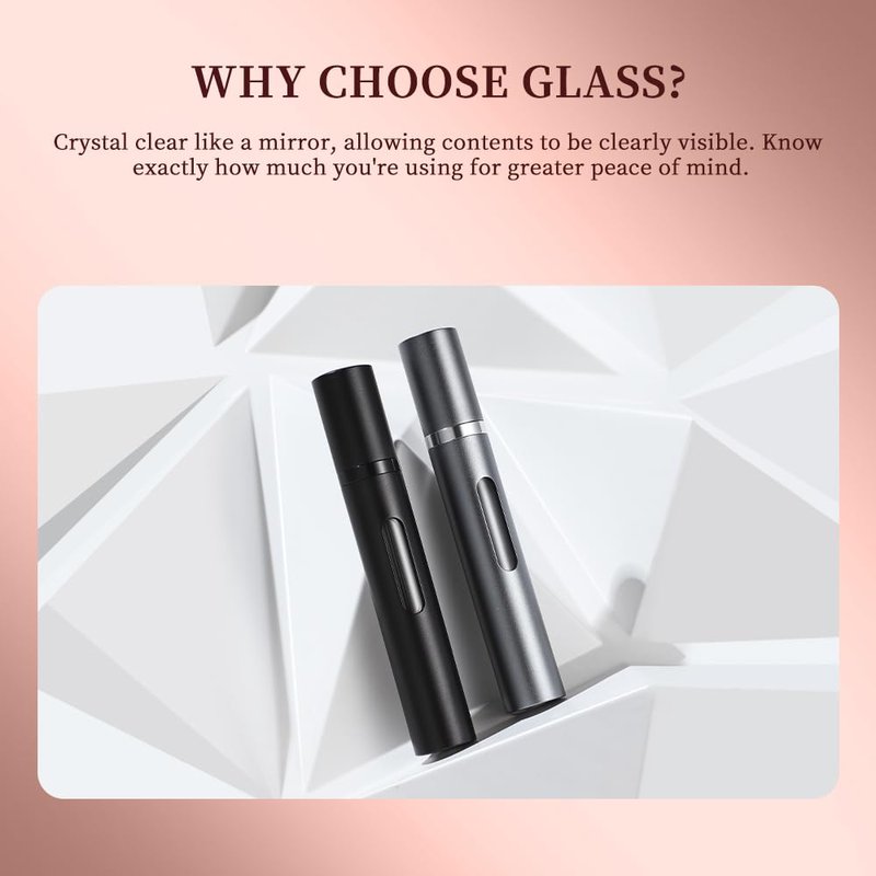 DIOHIO 10ml 3pcs Perfume Travel Refillable Bottle,Perfume Atomizer Travel Refillable, Bottom-Filling Fragrances Perfumes Bottle,Mini Cologne Dispenser,Portable Sprayer（Black-Grey-Silver）