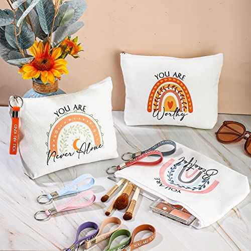 Fumete 20 Set/40 Pcs Nurse Practitioner Week Makeup Bag Bulk Employee Appreciation Keychain Inspirational Office Gift for Women Rad Tech Coworker Team Kindness Week IEW Christmas