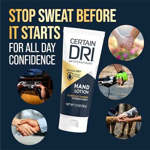 Certain Dri Antiperspirant Hand Lotion - 24-Hour Sweat Protection for Excessive Sweating & Palmar Hyperhidrosis - Fast-Drying, Non-Greasy, Fragrance-Free Formula - Dermatologist-Tested - 1.3 oz