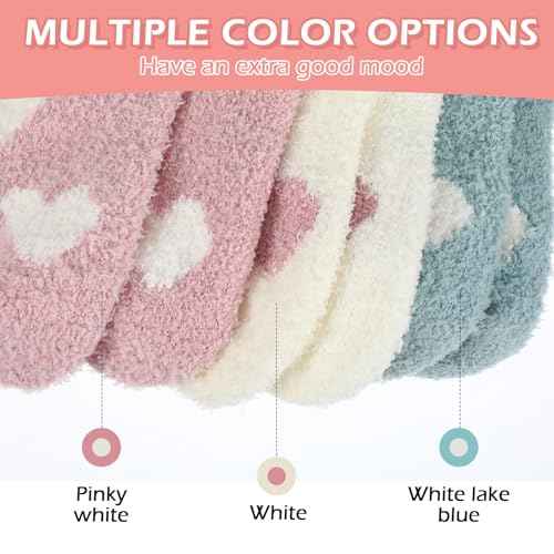 3 Pairs Aloe Socks Moisturizing Spa Socks, Winter Warm Home Sleeping Socks Don't Shed Lint, Women Spa Pedicure Foot Care Socks Fluffy Slipper Socks