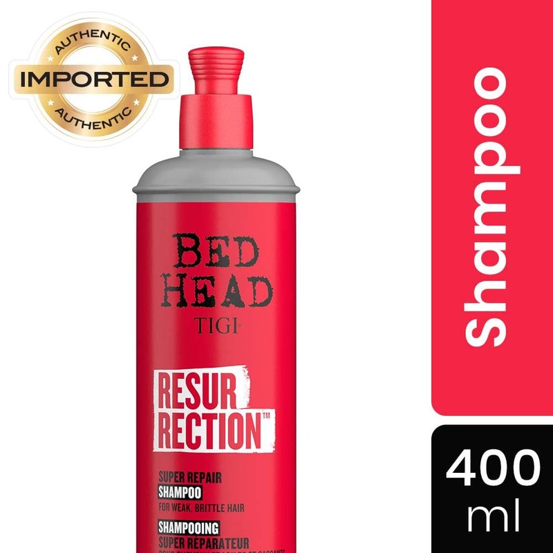 TIGI Bed Head Resurrection Repair Shampoo - Restores Damaged Hair | 13.53 fl oz (Pack of 2)