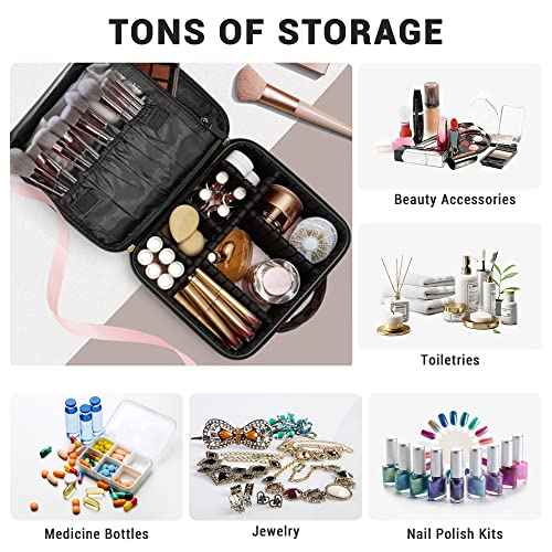 Checkered Makeup Bag, Portable Makeup Bag with Adjustable Partition, Cosmetic Bags for Women Toiletry Travel Organizer Portable Make Up Bags for Christmas Birthday Gifts