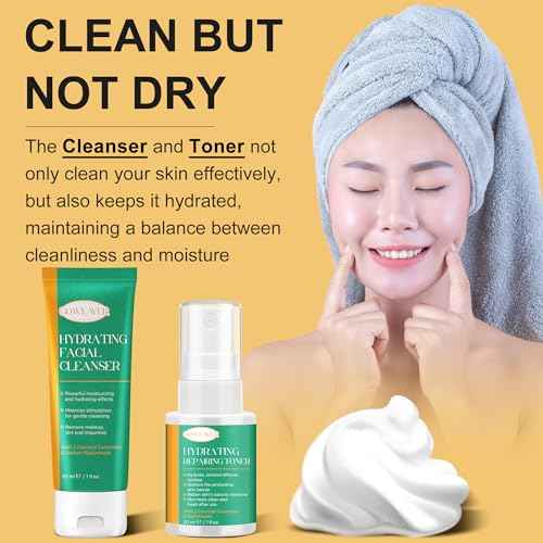 Skin Care Set for Women Teen 6 Pcs - Hydrating & Anti-Aging Facial Routine Skincare Products,Cleanser,Toner,Retinol Serum,Niacinamide Hyaluronic Acid Serum & Face Cream - Gifts Women Christmas