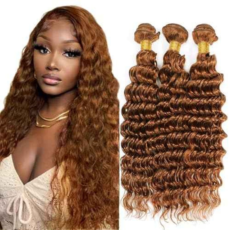 Condescension Brazilian Human Hair Bundles 24 26 28 Inch Deep Wave 3 Bundles Human Hair 100% Unprocessed Remy Brazilian Virgin Weave Hair Dark Brown 30 for Women