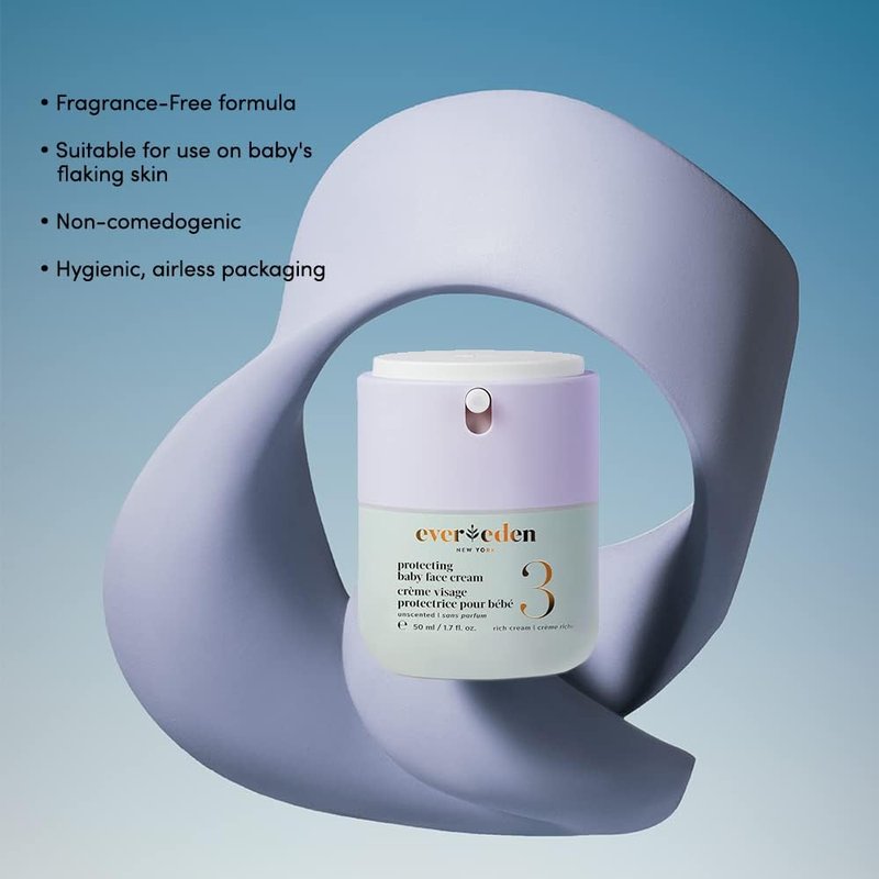 Evereden Baby Face Cream - Rich Moisturizer for Ultra-Dry Skin | 1.7 fl. oz. - Squalane & Ceramide - Vegan & Fragrance-Free