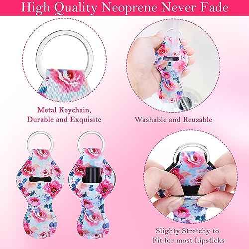 Cludoo 30Pcs Chapstick Holder Keychain Bulk, Chapstick Lip Balm Lipgloss Lipstick Holder Keychains for Lipstick, Chapstick, Lip Balm, lanyards, 30 Vibrant Colors