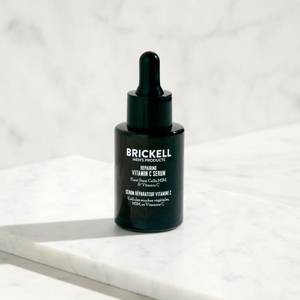 Brickell Men's Anti Aging Serum For Face, Repairing Night Facial Serum for Men, With Vitamin C, Hyaluronic Acid, and Green Tea to Diminish Wrinkles and Reduce Redness, 1 Ounce, Scented