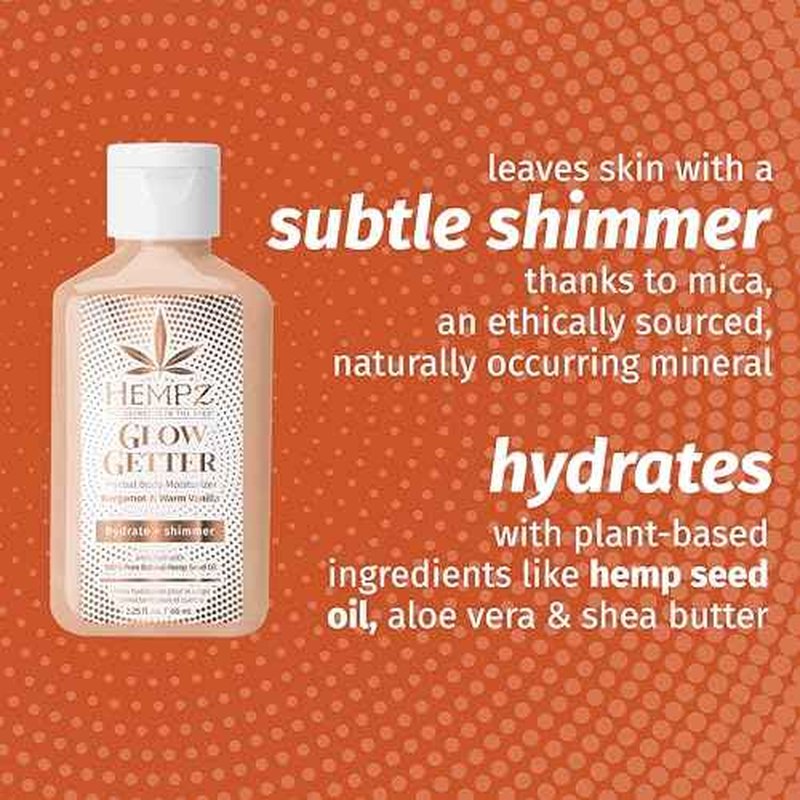 Hempz Frosted Glow Kit, Illuminating Mini Body Lotion and Shimmer Lip Gloss Duo, Limited Edition Glitter Gift Set, 2.25 oz and .44 oz
