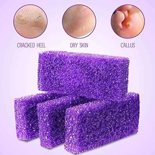 Batiyeer 100 Pcs Pumice Stone for Feet Scrubber Dead Skin Disposable Foot Pumice Foot Shower Scrubber Foot Scrubber for Heel Cuticle Callus Remover Bath Spa (Purple)