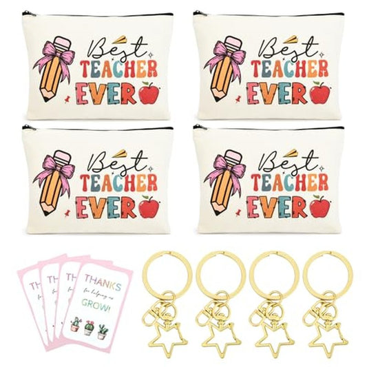 Teacher Appreciation Gifts Bulk Teacher Gifts Makeup Bag Survival Kit with Keychain for Women