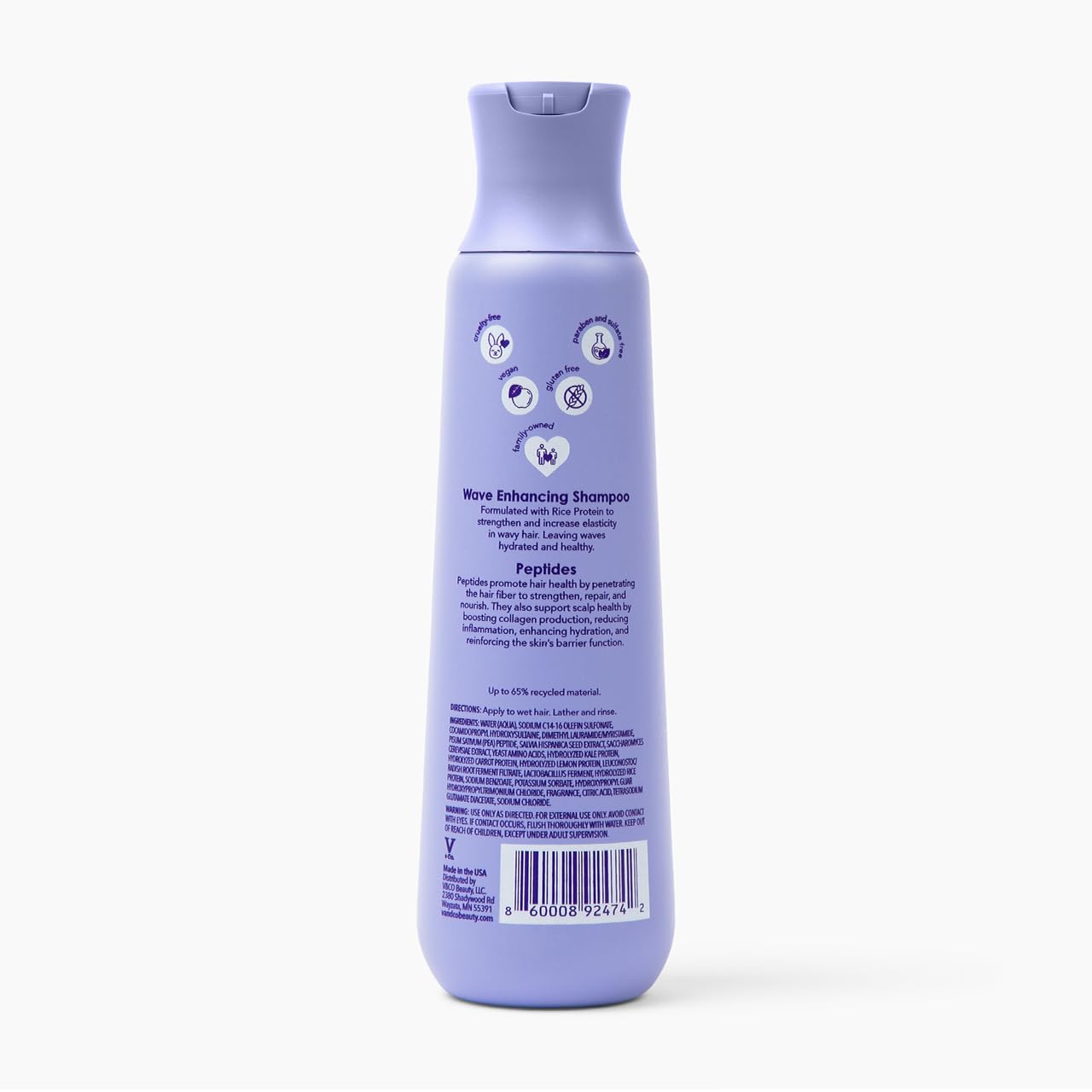 V&Co. Wave Babe Wavy Hair Shampoo, Sulfate Free & Paraben Free Hydrating Hair Care with Rice Protein & Peptides for Frizz Control & Wave Definition – 12 fl oz
