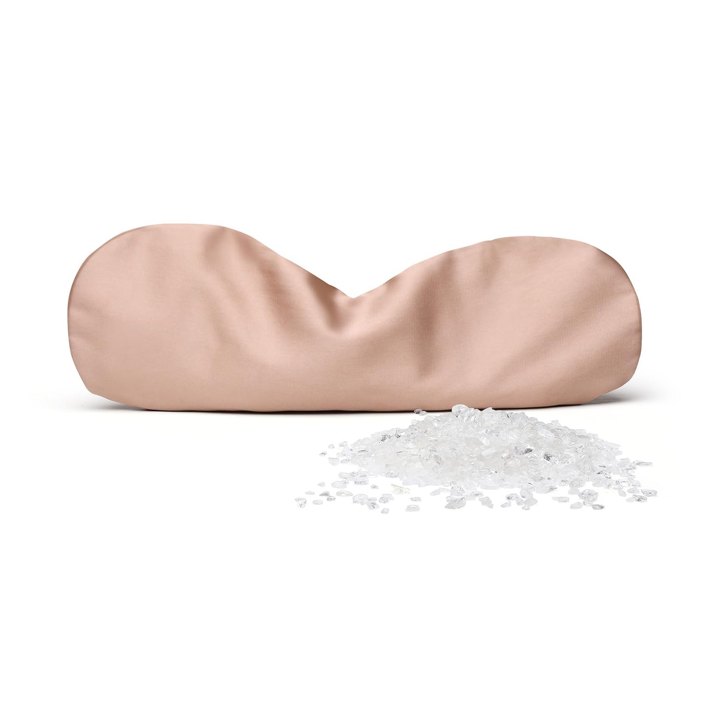 KISMETICS Weighted Eye Pillow with Clear Quartz Fill, Silk Satin Sleep Mask, Meditation & Yoga Eye Cover, Light-Blocking Eye Mask for Rest, Relaxation & Mindful Use