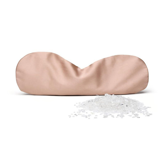 KISMETICS Weighted Eye Pillow with Clear Quartz Fill, Silk Satin Sleep Mask, Meditation & Yoga Eye Cover, Light-Blocking Eye Mask for Rest, Relaxation & Mindful Use