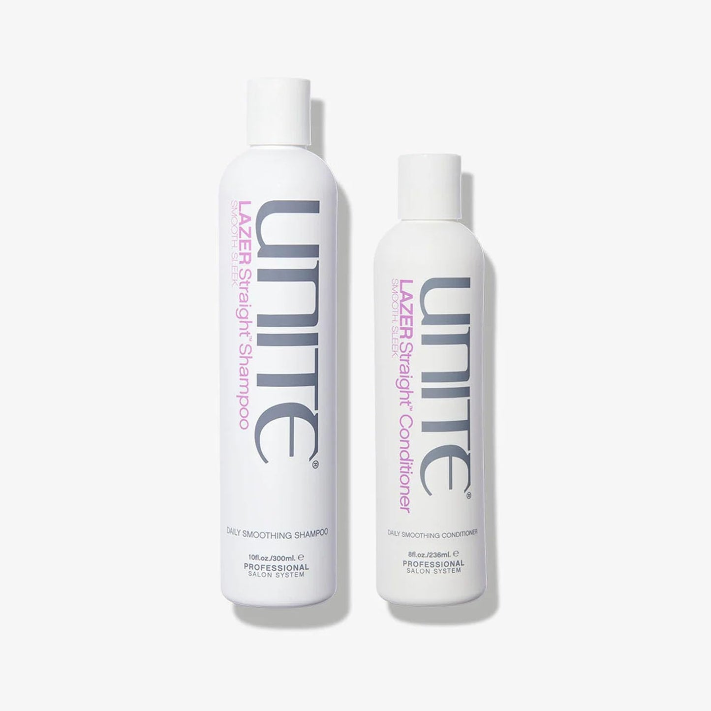 UNITE Hair – LAZER Straight Shampoo & Conditioner – Smooths, Softens & Controls Frizz – Humidity Protection – 10 Fl Oz & 8 Fl Oz
