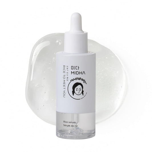 MIDHA Rice Serum, 1.69fl.oz/50ml, Deep hydration, Skin barrier support, Lightweight, Moisture, Radiant, Long-lasting Moisture care, balanced skin appearance, Nourishing, Korean Skin Care