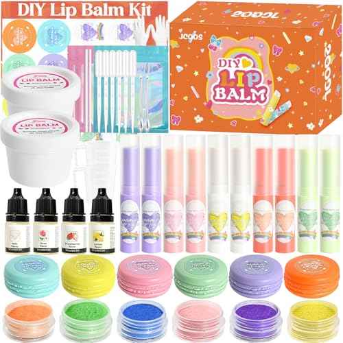 JCOOS DIY Lip Balm Making Kit - Kids Crafts, Make Your Own Lip Gloss, Beeswax & Shea Butter, Moisturizing Tubes