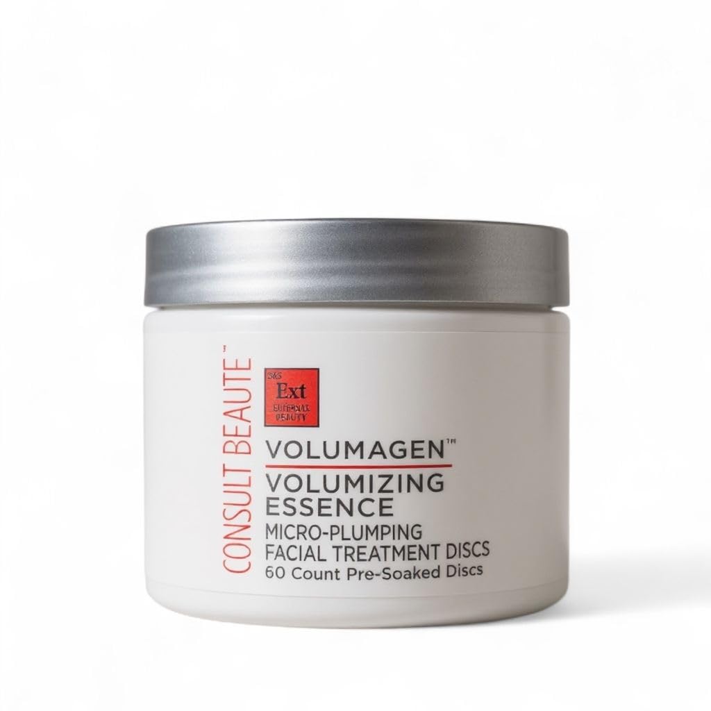 Consult Beaute Volumagen Volumizing Essence Micro Plumping Facial Treatment Discs - Hyaluronic Acid - Retinyl Palmitate - 60 Count