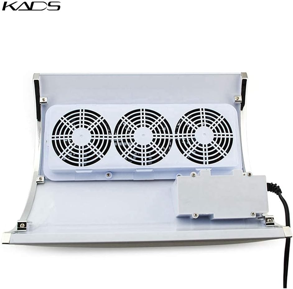 Nail Art Dust Suction Collector - Powerful 3-Fan Nail Dryer Tool with 2 Dust Bags | 110V US Plug