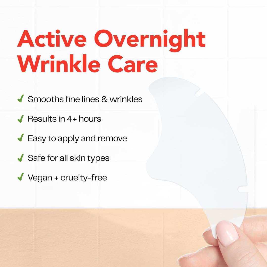 Morrow Beauty Peptide Wrinkle Patches – Overnight Anti-Aging Treatment for Forehead, Crow’s Feet, Elevens & Smile Lines