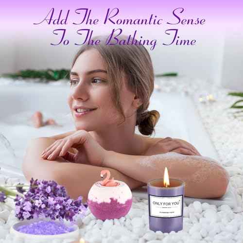 Birthday Gifts for Women Friendship, Aoen Unique Happy Birthday Gifts for Best Friends Women, Mom, Sister, Wife, Coworker, 7P Purple Self Care Spa Gifts Baskets for Christmas, Valentines, Mothers Day