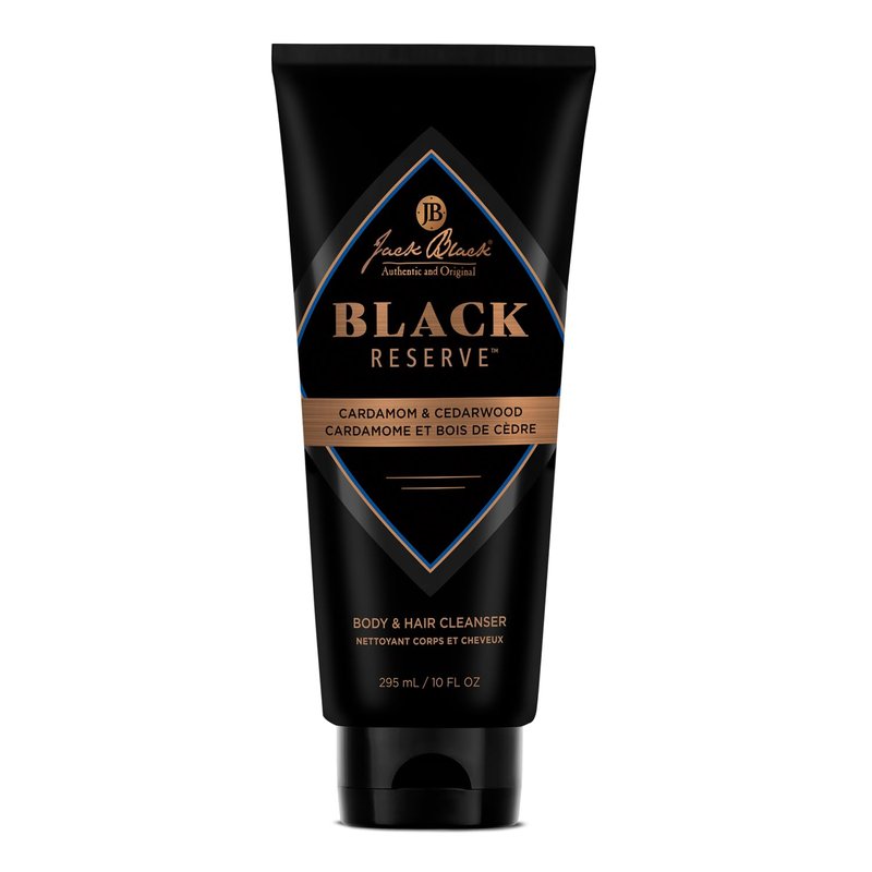 Jack Black - Black Reserve Body & Hair Cleanser, 10 Fl Oz – Cardamom & Cedarwood - Men’s Body Wash, Shampoo Haircare, Dual-Purpose Men’s Cleanser, Sulfate-Free