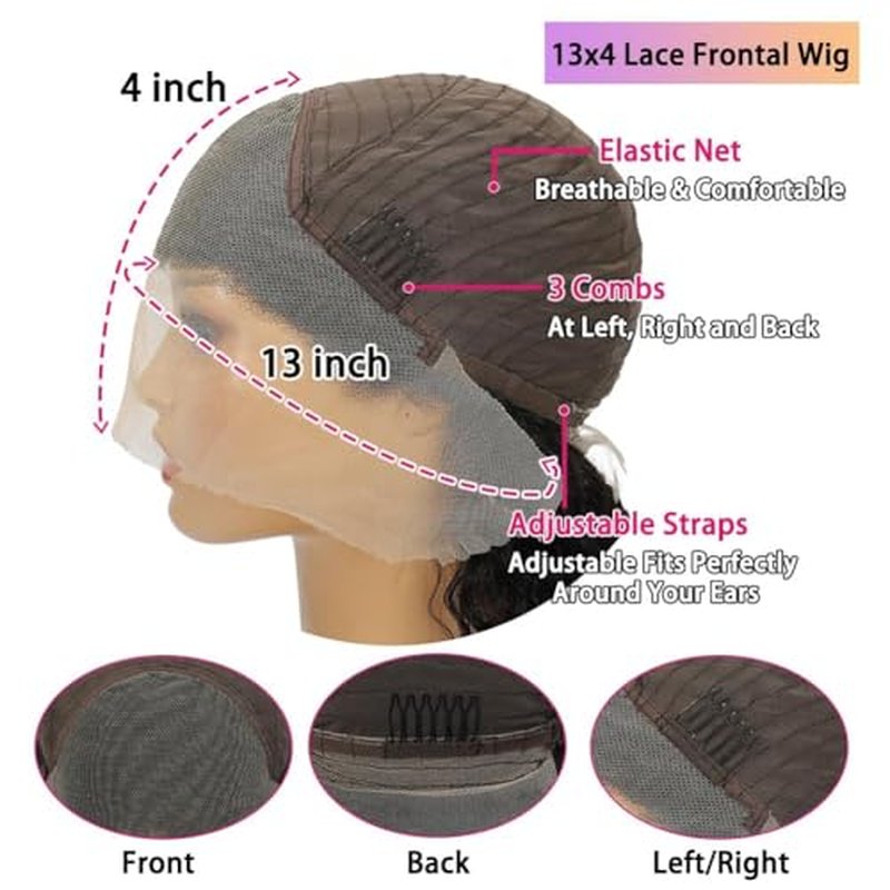 Short Bob Deep Wave Lace Front Wigs Human Hair 13x4 HD Lace Front Wigs Human Hair Pre Plucked Wet and Wavy Wigs for Women 180% Density Deep Curly Hair Wigs with Baby Hair