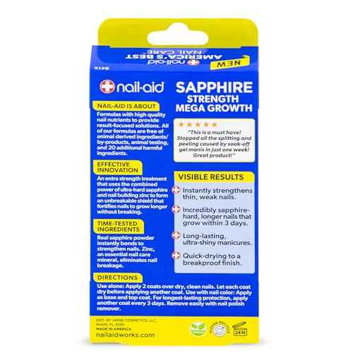 Nail-Aid Sapphire Strengthener & Mega Growth Treatment - Clear, 0.55 Fl Oz