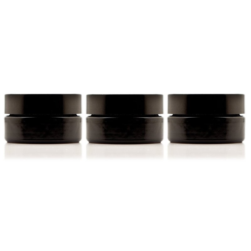 Infinity Jars 30 Ml (1.1 fl oz) Black Ultraviolet Glass Cosmetic Jar with Screw Top Lid | Airtight UV-Blocking Refillable Container for Creams, Balms, Herbs & Essential Oils 3 Pack