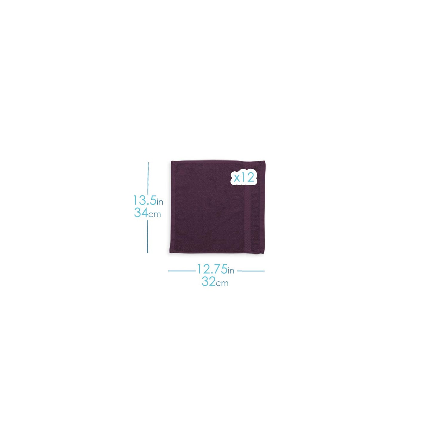 Hearth & Harbor Washcloths 12 Pack - 100% Cotton Washcloth for Body and face, High Absorbent and Soft 13"x13" Body Wash Cloth, Quick Dry - Red Washcloths