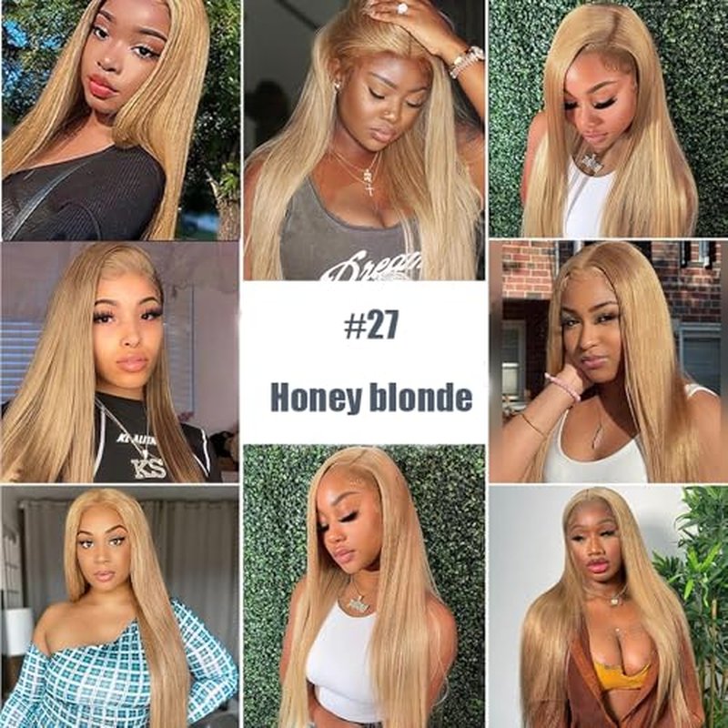20 Inch #27 Blonde Clip in Hair Extensions - Real Remy Human Hair, 120g 7pcs, Honey Blonde Human Hair Extensions Clip ins for Women