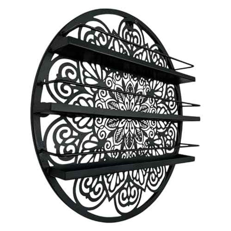 Mandala Shape Shelves - Essential Oil & Nail Polish Organizer - Wall Mounted Round Rack - Display Holder - Spice Rack - Black or Gold