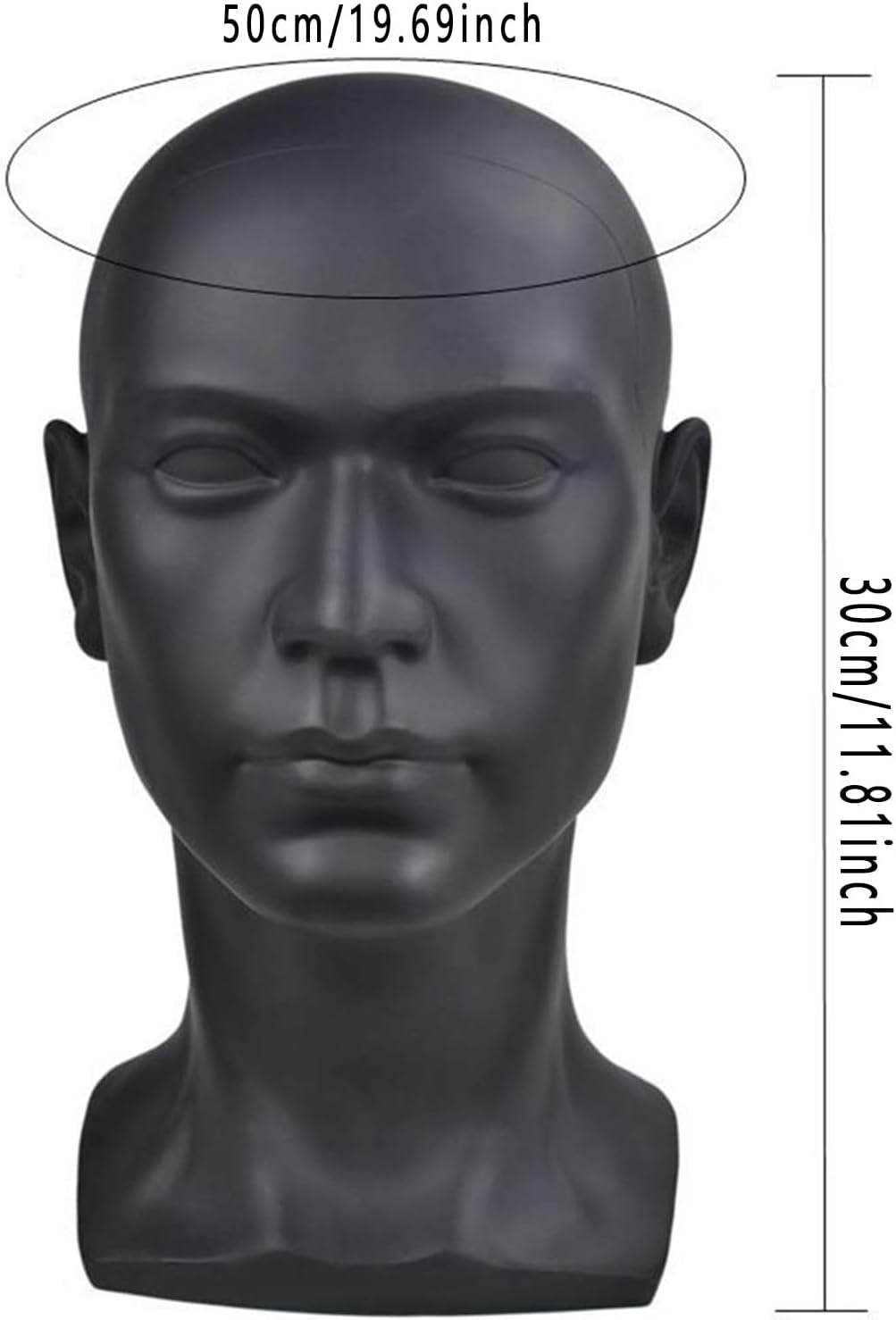 Professional PVC Male Mannequin Head - Display for Headphones, Wigs, Hats & Glasses | Ideal Training Model (L30YH)