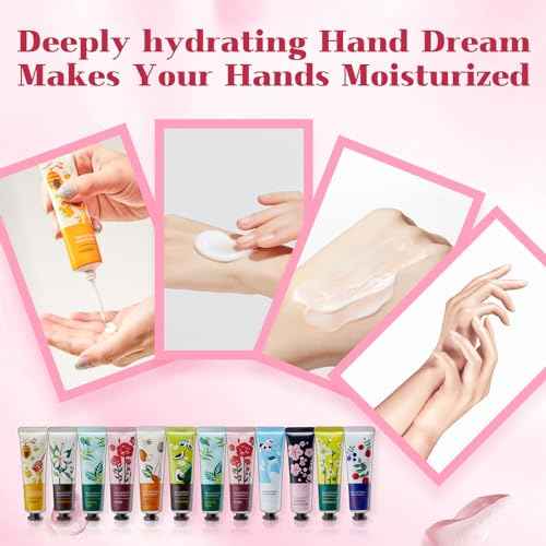 40Pack Hand Cream,Mini Hand Lotion for Dry Cracked Hands,Hand Cream Gift Set for Women,Moisturizing Hand Care Cream Stocking Stuffers Gift Set,Natural Plant Fragrance Hand Cream Travel Size