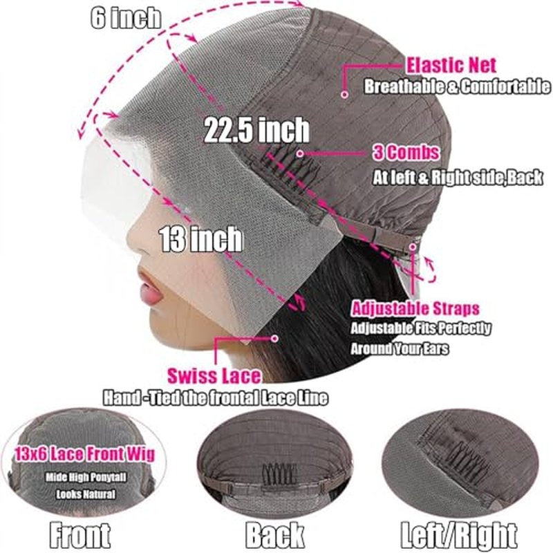12 Inch Deep Wave Lace Front Wigs Human Hair Wigs for Women 13x6 Deep Curly Lace Frontal Wigs 250 Density HD Lace Front Wigs Human Hair Pre Plucked with Baby Hair