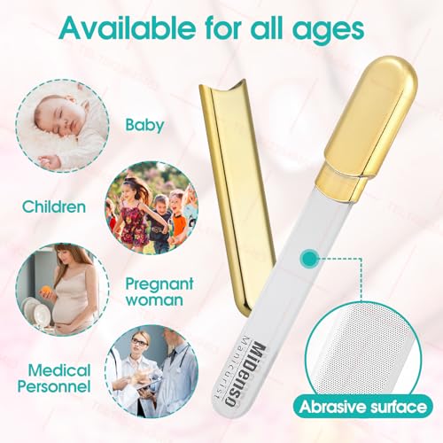 Premium Gift, Glass Nail File with Case, 2 Pack Crystal Nail Files for Natural Nails, Artificial Nails Manicure Pedicure Nail Care Kit Set, Xmas Present for Women and Man(Gold+Champagne)