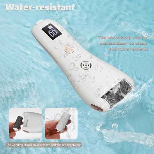 Electric Callus Remover for Feet with Vacuum,16-in-1 Professional Pedicure Tools Foot Care Kit, Foot Scrubber Electric Feet File Pedi for Hard Cracked Dry Dead Skin, Battery Display 8019 White