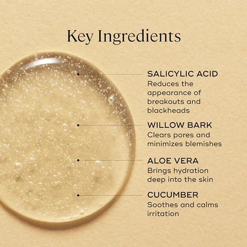 EVER Rebalance Gentle Purifying Cleanser ? Purifying Gel Cleanser with Salicylic Acid & Willow Bark for Oily Skin, Deep Pore Cleanse & Blemish Control, Clean-Formulated - 3.5 fl oz