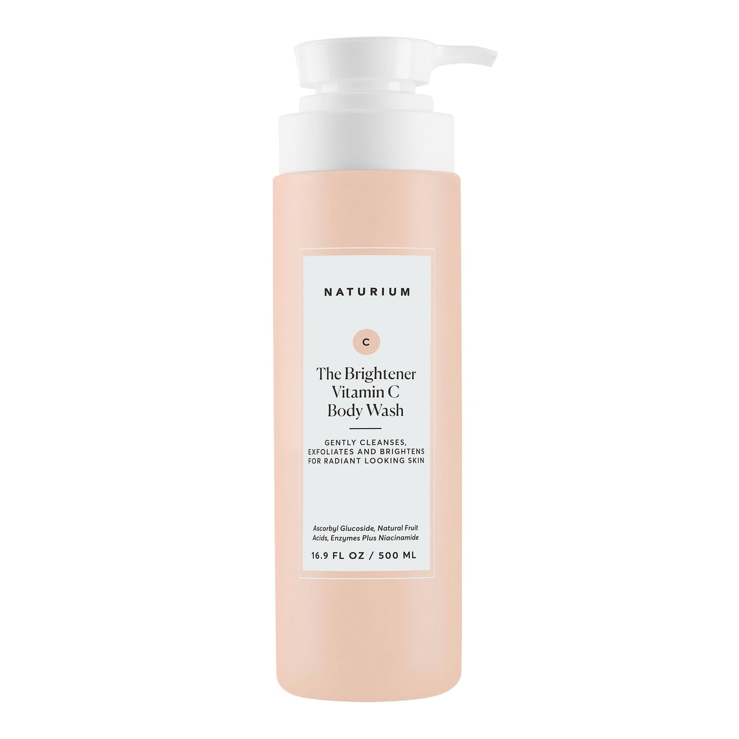 Naturium The Brightener Vitamin C Body Wash, Gentle Cleanser for Smoother-Looking Skin, Removes Dirt, Oil & Other Impurities, 16.9 oz