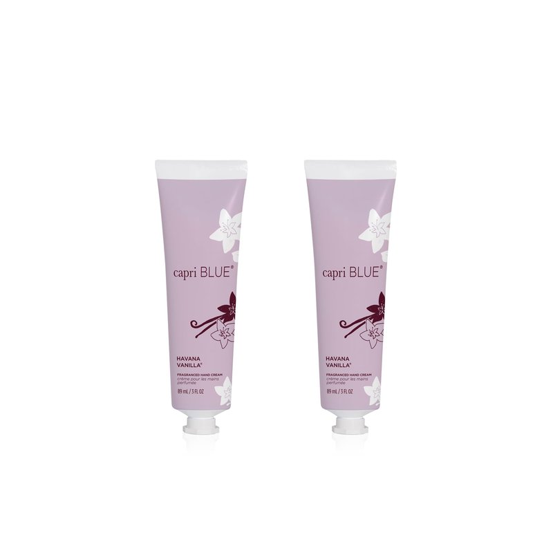 Capri Blue Moisturizing Hand Creams Travel Size – Flora Edit Collection – Nourishing Hand Creams for Dry Cracked Hands with Jojoba Oil & Shea Butter – Skin Care (Havana Vanilla 3, oz pack of 2)