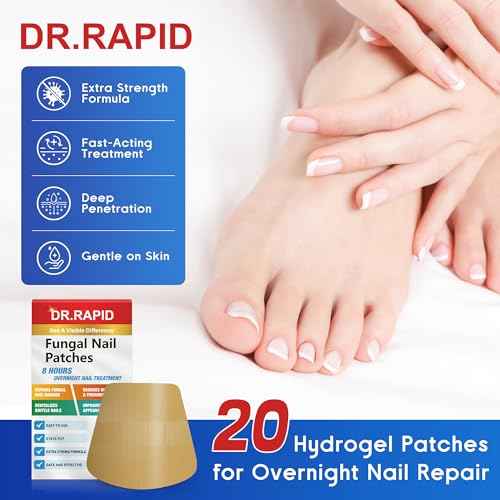 Toenail Fungus Treatment Extra Strength - 20 Hydrogel Patches for Overnight Nail Repair, 8-Hour Nighttime Fungal Nail Patches, Restores Healthy Appearance, Waterproof & Painless Relief