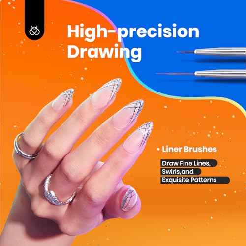 Beetles Gel Polish Nail Art Brushes, 6 Pcs Fingernail Art Design Pens, Wood Alloy Handle, Dotting Pen Clean Up Liner French Nail Brush Set, DIY Manicure Tools Gift for Women